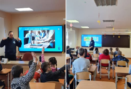 2.aprīlī Laucienes pamatskolā viesojās biedrības    ” Latvijas Ūdensapgādes un kanalizācijas uzņēmumu asociācijas” vēstnieks Valts Urbanovičs kustības Ū vitamīns ietvaros.